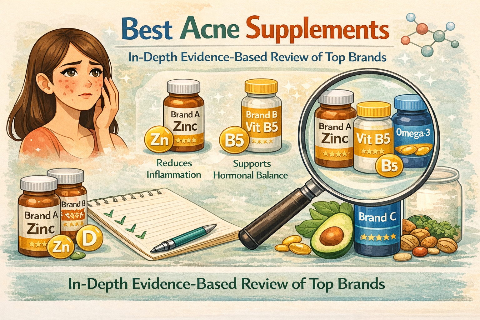 Best Acne Supplement Brands, In-Depth Evidence-Based Review of Top Brands - ClearB5