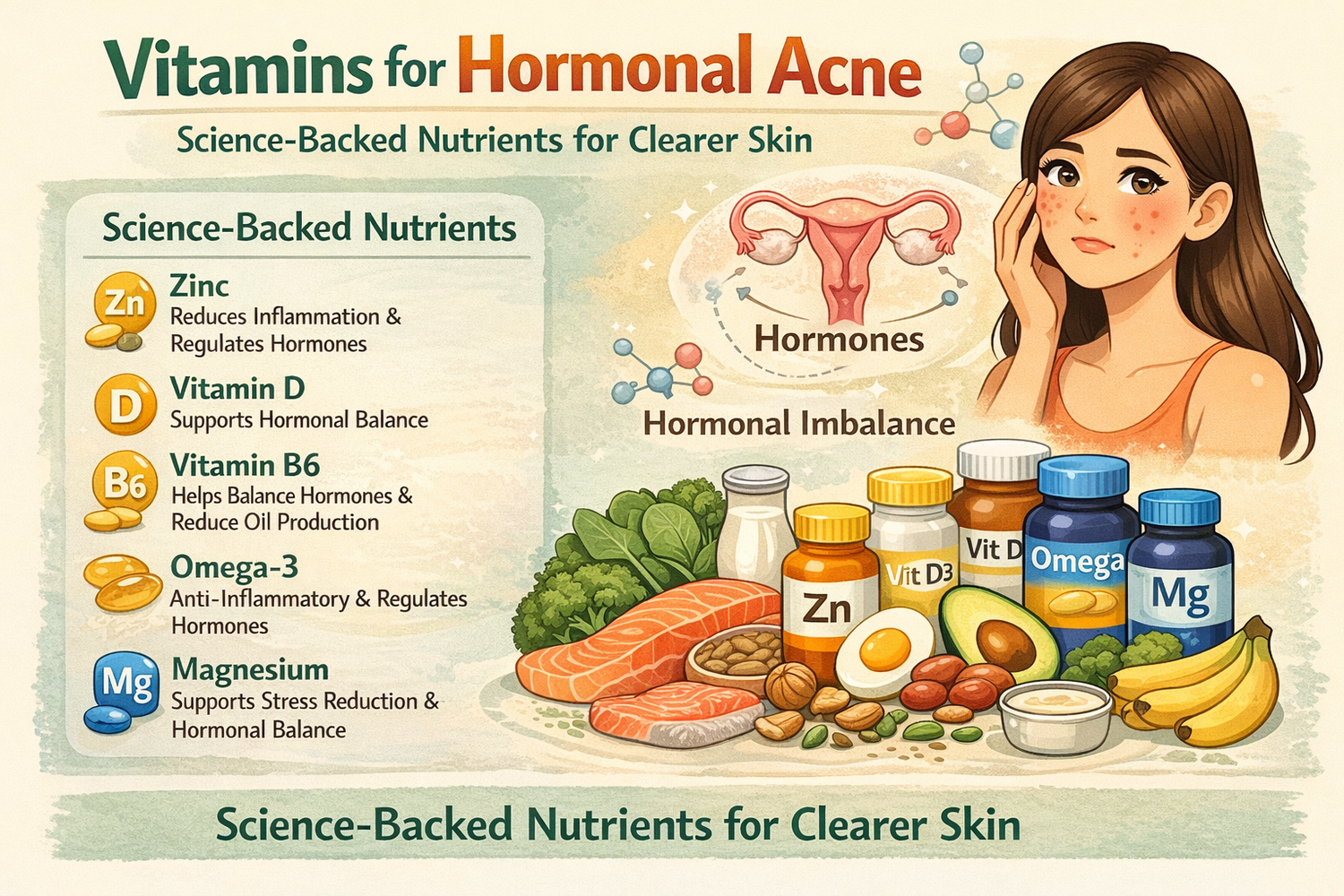 Vitamins for Hormonal Acne: Science-Backed Nutrients for Clearer Skin - ClearB5
