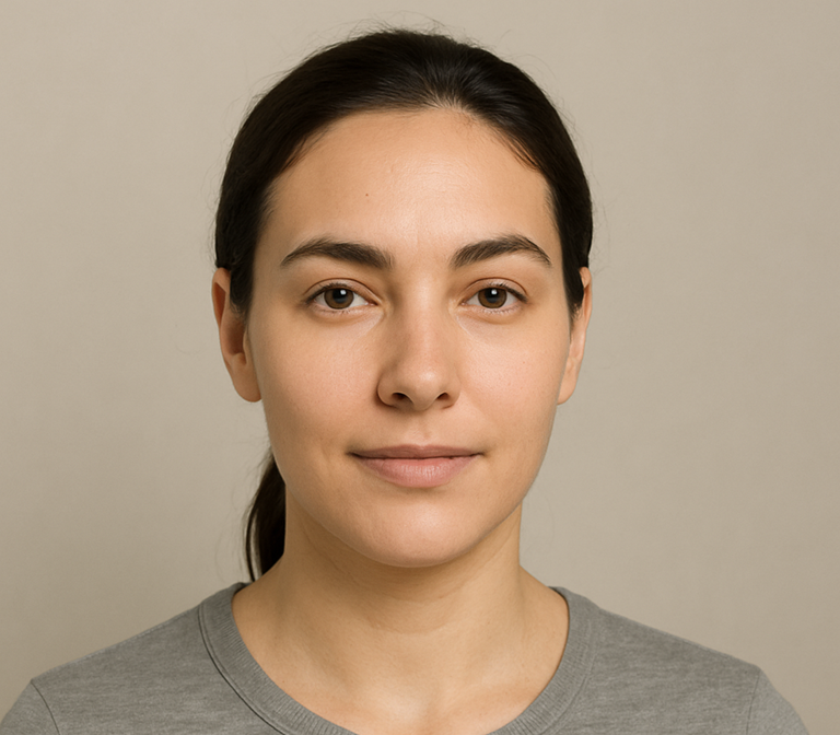 woman with acne skin has cleared up