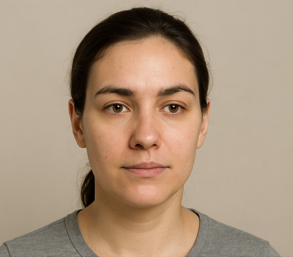 woman with acne skin clearing up