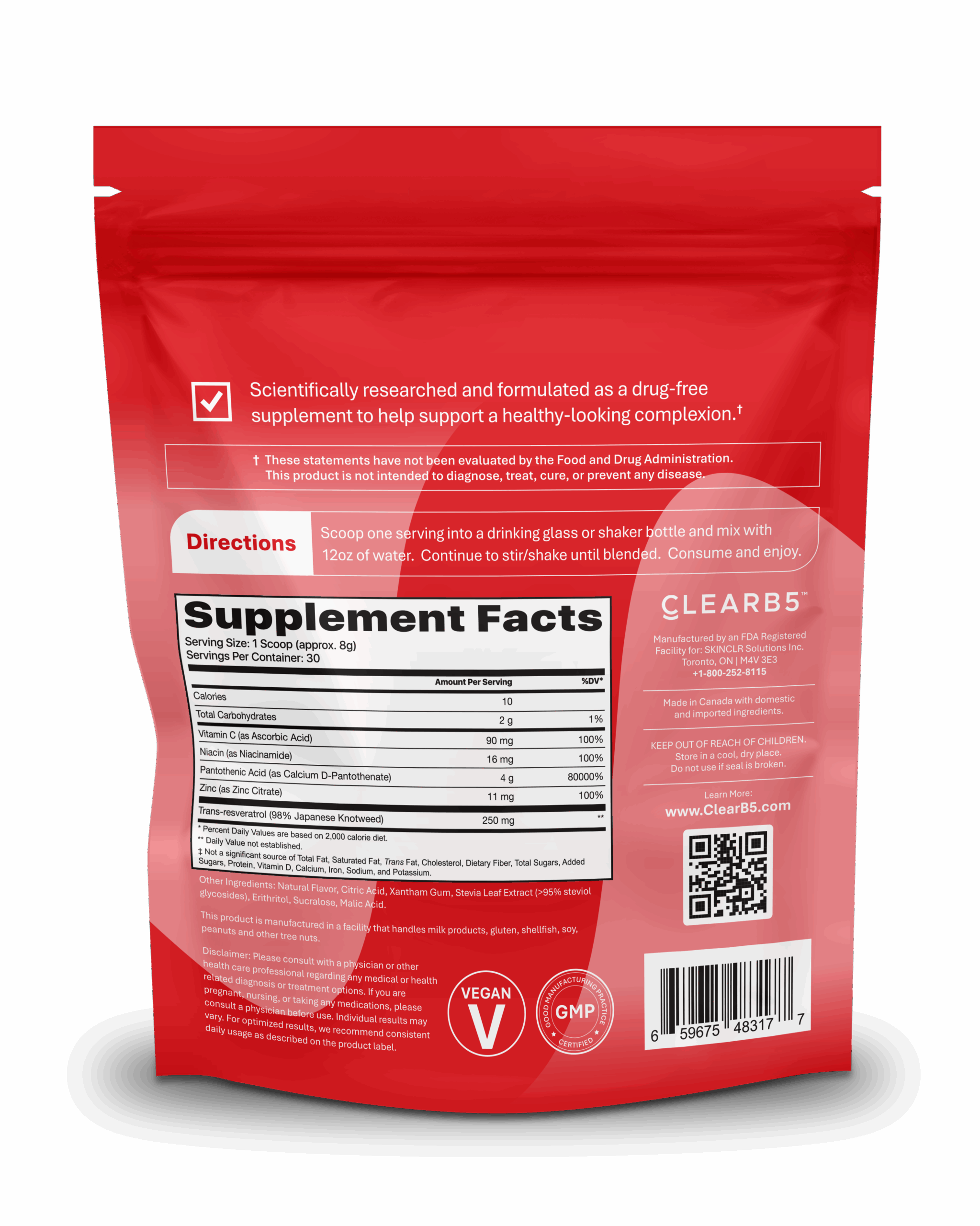 ClearB5 acne and complexion support vitamin